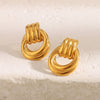 Wholesale Light Luxury Geometric Stainless Steel Electroplated Earrings For Women
