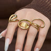 Wholesale Light Luxury Geometric Stainless Steel Electroplated Finger Ring Set For Women