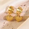 Wholesale Light Luxury Geometric Stainless Steel Electroplated Heart And Star Shape Earrings For Women