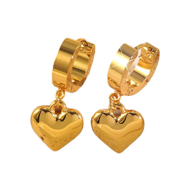 Wholesale Light Luxury Geometric Stainless Steel Electroplated Heart And Star Shape Earrings For Women