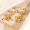 Wholesale Light Luxury Geometric Stainless Steel Electroplated Heart And Star Shape Earrings For Women
