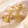 Wholesale Light Luxury Geometric Stainless Steel Electroplated Heart And Star Shape Earrings For Women