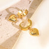 Wholesale Light Luxury Geometric Stainless Steel Electroplated Heart And Star Shape Earrings For Women