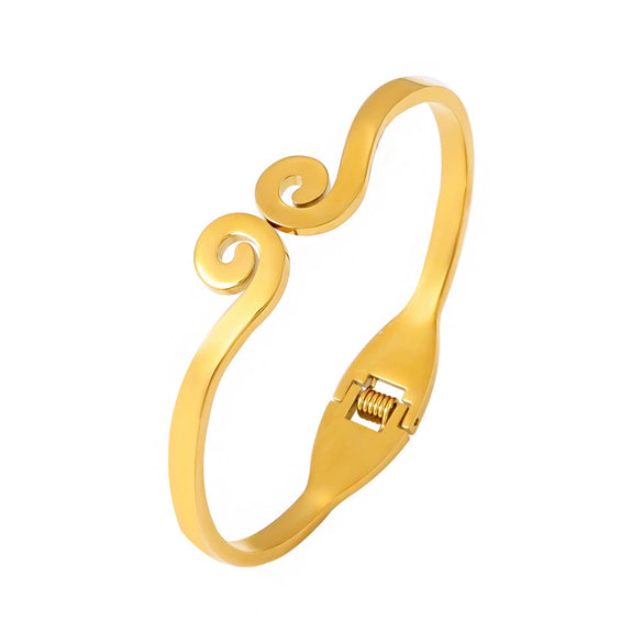 Wholesale Light Luxury Geometric Stainless Steel Electroplated 18K Gold Bracelet