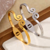 Wholesale Light Luxury Geometric Stainless Steel Electroplated 18K Gold Bracelet