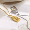 Wholesale Light Luxury Geometric Stainless Steel Electroplated 18K Gold Pendant Necklace For Women