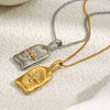 Wholesale Light Luxury Geometric Stainless Steel Electroplated 18K Gold Pendant Necklace For Women