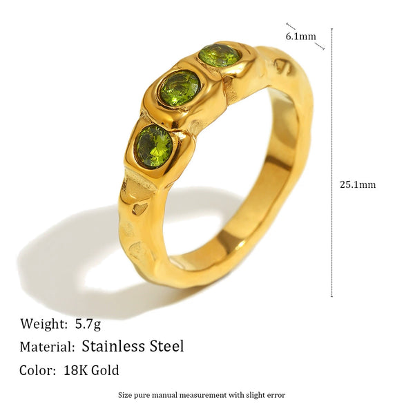 Wholesale Light Luxury Geometric Stainless Steel Electroplated 18K Gold Ring Bracelet For Women And Versatile Use