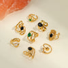 Wholesale Light Luxury Geometric Stainless Steel Electroplated 18K Gold Ring For Women