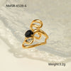 Wholesale Light Luxury Geometric Stainless Steel Electroplated 18K Gold Ring For Women