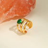 Wholesale Light Luxury Geometric Stainless Steel Electroplated 18K Gold Ring For Women