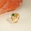 Wholesale Light Luxury Geometric Stainless Steel Electroplated 18K Gold Ring For Women