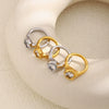 Wholesale Light Luxury Geometric Stainless Steel Electroplated 18K Gold Ring For Women