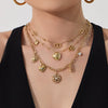 Wholesale Light Luxury Geometric Stainless Steel Electroplated Necklace Set For Women