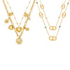 Wholesale Light Luxury Geometric Stainless Steel Electroplated Necklace Set For Women