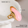 Wholesale Light Luxury Geometric Stainless Steel Electroplated Openended Rings For Women