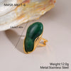 Wholesale Light Luxury Geometric Stainless Steel Electroplated Openended Rings For Women