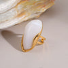 Wholesale Light Luxury Geometric Stainless Steel Electroplated Openended Rings For Women