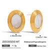 Wholesale Light Luxury Geometric Stainless Steel Electroplated Oval Thread Earrings For Women