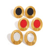 Wholesale Light Luxury Geometric Stainless Steel Electroplated Oval Thread Earrings For Women