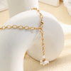 Wholesale Light Luxury Geometric Stainless Steel Electroplated Pearl Tassel Necklace For Women
