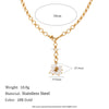 Wholesale Light Luxury Geometric Stainless Steel Electroplated Pearl Tassel Necklace For Women