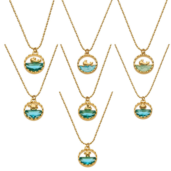 Wholesale Light Luxury Geometric Stainless Steel Electroplated Round Pendant Necklace For Women