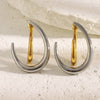 Wholesale Light Luxury Geometric Stainless Steel Electroplated Split Fishhook Earrings For Women