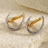 Wholesale Light Luxury Geometric Stainless Steel Electroplated Split Fishhook Earrings For Women