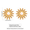 Wholesale Light Luxury Geometric Stainless Steel Electroplated Sunflower Earrings For Women