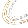 Wholesale Light Luxury Geometric Stainless Steel Electroplated Threelayer Beaded Snake Chain Necklace For Women