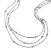Wholesale Light Luxury Geometric Stainless Steel Electroplated Threelayer Beaded Snake Chain Necklace For Women