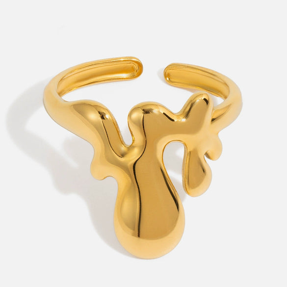 Wholesale Light Luxury Geometric Stainless Steel Electroplated Women's Ring