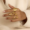 Wholesale Light Luxury Geometric Stainless Steel Electroplated Women's Ring