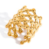 Wholesale Light Luxury Geometric Stainless Steel Electroplated Women's Ring