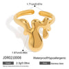 Wholesale Light Luxury Geometric Stainless Steel Electroplated Women's Ring