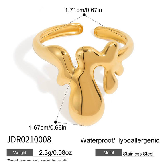 Wholesale Light Luxury Geometric Stainless Steel Electroplated Women's Ring