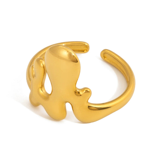 Wholesale Light Luxury Geometric Stainless Steel Electroplated Women's Ring