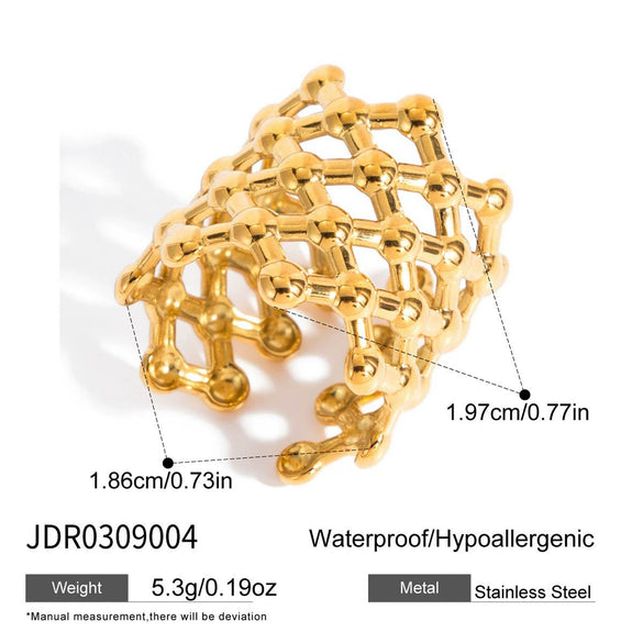 Wholesale Light Luxury Geometric Stainless Steel Electroplated Women's Ring