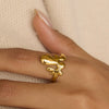Wholesale Light Luxury Geometric Stainless Steel Electroplated Women's Ring