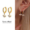 Wholesale Light Luxury Geometric Stainless Steel Ferris Wheel Clover Zircon Earrings For Women With Pvd Plated 18K Gold Color Retention