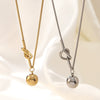 Wholesale Light Luxury Geometric Stainless Steel Gold Plated Ball Bead Necklace For Women
