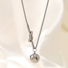 Wholesale Light Luxury Geometric Stainless Steel Gold Plated Ball Bead Necklace For Women