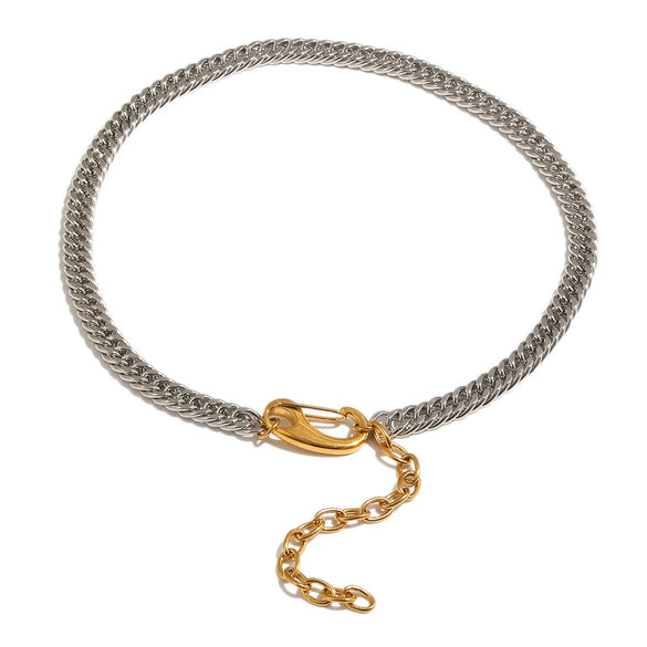 Wholesale Light Luxury Geometric Stainless Steel Gold Plated Cuban Chain Necklace For Women
