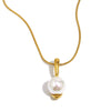 Wholesale Light Luxury Geometric Stainless Steel 18K Gold Plated Necklace And Earrings For Women