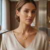 Wholesale Light Luxury Geometric Stainless Steel 18K Gold Plated Pendant Necklace For Women