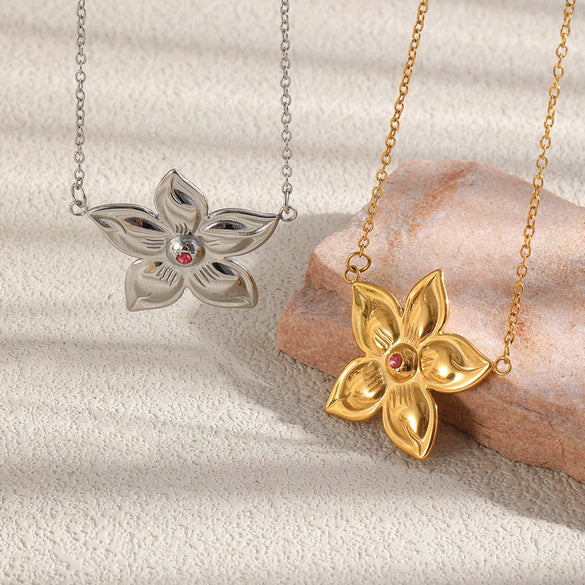 Wholesale Light Luxury Geometric Stainless Steel 18K Gold Plated Pendant Necklace For Women
