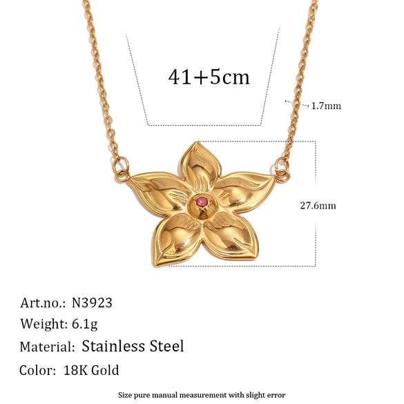 Wholesale Light Luxury Geometric Stainless Steel 18K Gold Plated Pendant Necklace For Women