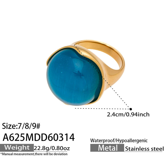 Wholesale Light Luxury Geometric Stainless Steel 18K Gold Plated Women's Ring Set