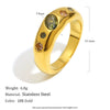Wholesale Light Luxury Geometric Stainless Steel 18K Gold Plated Zircon Color Diamond Ring For Women